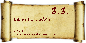 Bakay Barabás névjegykártya